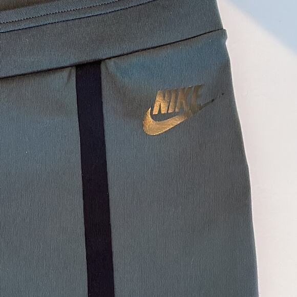 Nike Sportswear Bong Leggings Joggers Green Black Stripe Size XL Elastic Waist - Picture 5 of 12